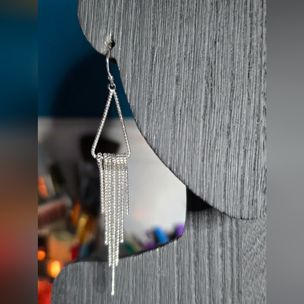 Elegant Silver Tassel Earrings